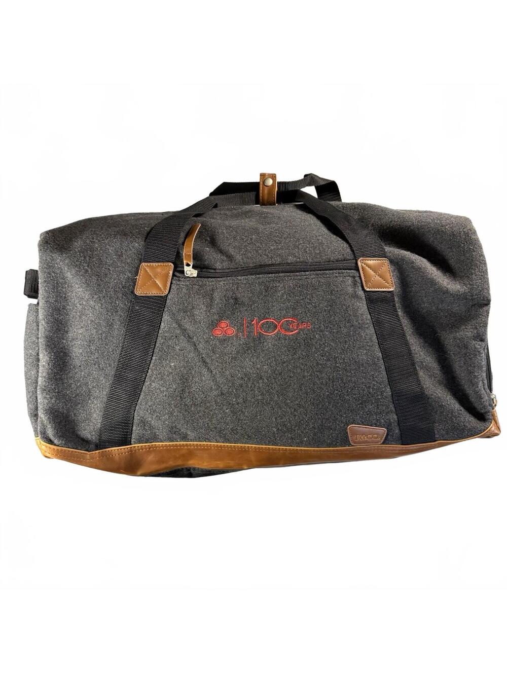 State Farm 100 Years Field & Co Wool Duffle Bag - Plaid Int. & Shoulder Strap